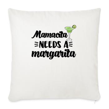 Mamacita Needs A Margaritas - Throw Pillow Cover 17.5” x 17.5” - natural white - Front