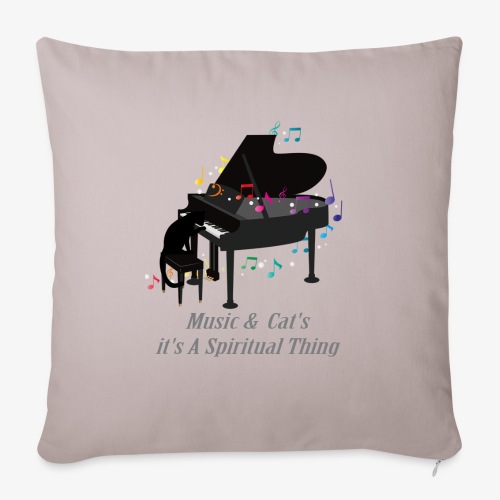 Music & Cat's it's A Spiritual Thing - Throw Pillow Cover 17.5” x 17.5”