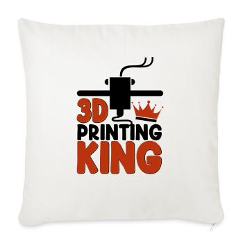 3D Printing King - Throw Pillow Cover 17.5” x 17.5” - natural white - Front