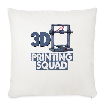 3D Printing Squad - Throw Pillow Cover 17.5” x 17.5” - natural white - Front