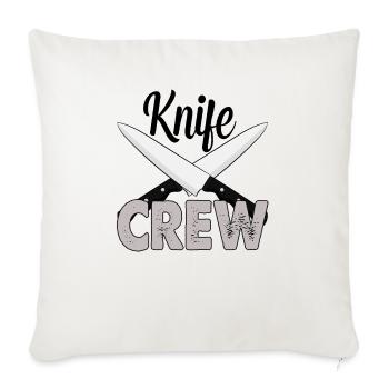 Knife Crew - Throw Pillow Cover 17.5” x 17.5” - natural white - Front