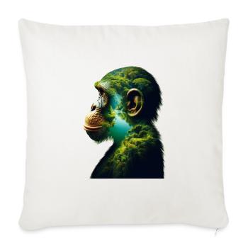 Nature in Chimpanzee Body - Throw Pillow Cover 17.5” x 17.5” - natural white - Front