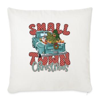 Small Town Christmas - Throw Pillow Cover 17.5” x 17.5” - natural white - Front