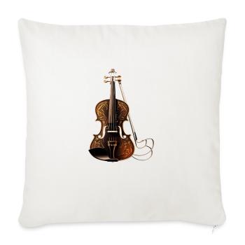 Violin and Bow Violinist Violin Player Musician - Throw Pillow Cover 17.5” x 17.5” - natural white - Front