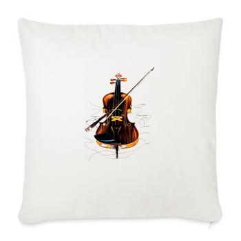 Violin and Bow Violinist Violin Player Musician - Throw Pillow Cover 17.5” x 17.5” - natural white - Front