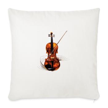 Violin and Bow Violinist Violin Player Musician - Throw Pillow Cover 17.5” x 17.5” - natural white - Front