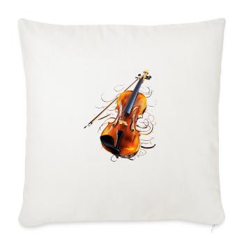 Violin and Bow Violinist Violin Player Musician - Throw Pillow Cover 17.5” x 17.5” - natural white - Front