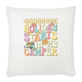 Holiday Start - Throw Pillow Cover 17.5” x 17.5” - natural white - Front