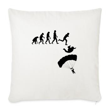 Skydiver Evolution Funny Skydiving Parachuting Sky - Throw Pillow Cover 17.5” x 17.5” - natural white - Front
