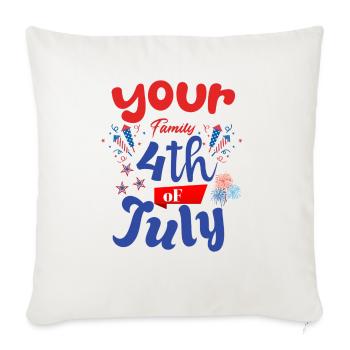 4th Of July - Throw Pillow Cover 17.5” x 17.5” - natural white - Front