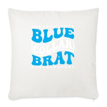 Blue Collar Brat 6 - Throw Pillow Cover 17.5” x 17.5” - natural white - Front