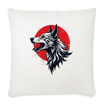 Lunar Wolf - Throw Pillow Cover 17.5” x 17.5” - natural white - Front