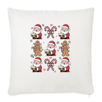 Cute Christmas, Funny Christmas, Santa Christmas - Throw Pillow Cover 17.5” x 17.5” - natural white - Front
