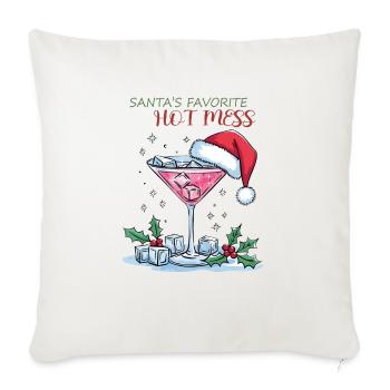 Santan Christmas, Merry Christmas, Christmas Retro - Throw Pillow Cover 17.5” x 17.5” - natural white - Front
