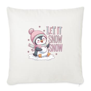 Let's it Snow Snow, Merry Christmas, Christmas - Throw Pillow Cover 17.5” x 17.5” - natural white - Front