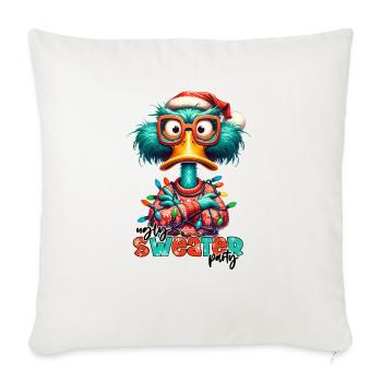 Duck Christmas, Merry Christmas - Throw Pillow Cover 17.5” x 17.5” - natural white - Front