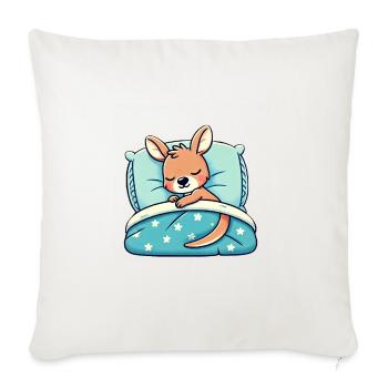 Kangaroo Sleeping In Bed At Night Time - Throw Pillow Cover 17.5” x 17.5” - natural white - Front