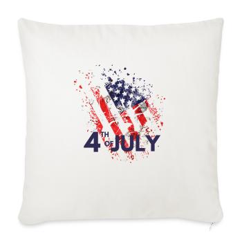 4th of July - Throw Pillow Cover 17.5” x 17.5” - natural white - Front