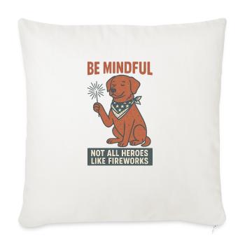 Be Mindful - Throw Pillow Cover 17.5” x 17.5” - natural white - Front