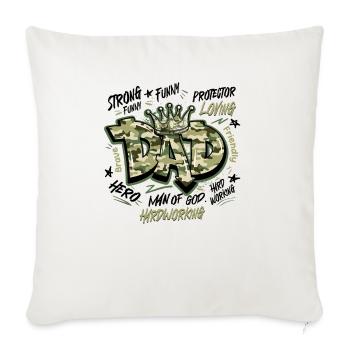 Camo Dad Design - Throw Pillow Cover 17.5” x 17.5” - natural white - Front