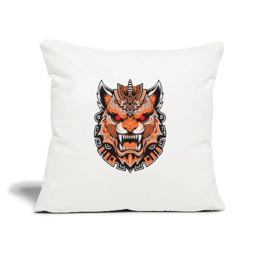Tribal Demon Wolf Mask - Throw Pillow Cover 17.5” x 17.5”