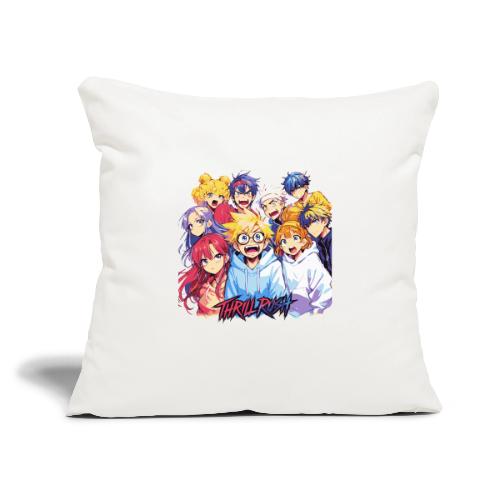 Thrill Rush Anime Squad Streetwear - Throw Pillow Cover 17.5” x 17.5”