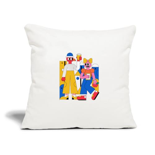 Bold Geometric Duo Pop Art - Throw Pillow Cover 17.5” x 17.5”