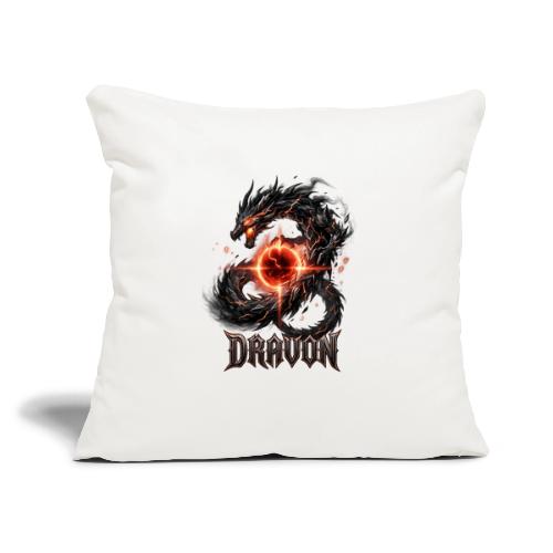 Dravon Fire Dragon Dark Fantasy Graphic T-Shirt - Throw Pillow Cover 17.5” x 17.5”