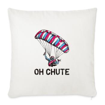 Oh Chute - parachute - Throw Pillow Cover 17.5” x 17.5” - natural white - Front