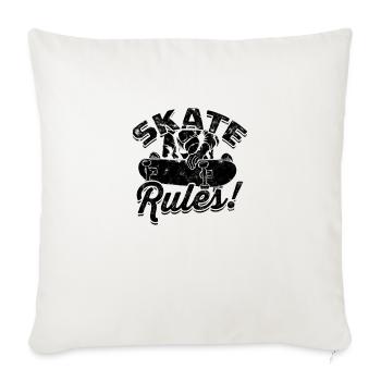 Skating Rules! - Skating - Throw Pillow Cover 17.5” x 17.5” - natural white - Front