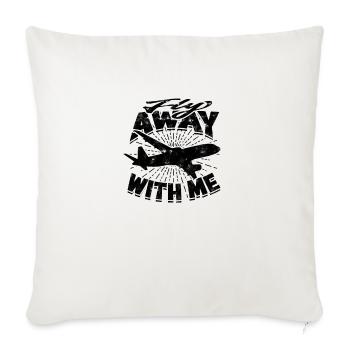 Fly away with me - Airplane - Throw Pillow Cover 17.5” x 17.5” - natural white - Front