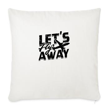 Let's fly away - Airplane - Throw Pillow Cover 17.5” x 17.5” - natural white - Front