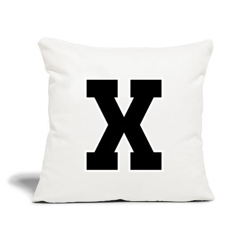 Varsity Letter X Athletic Monogram - Throw Pillow Cover 17.5” x 17.5”