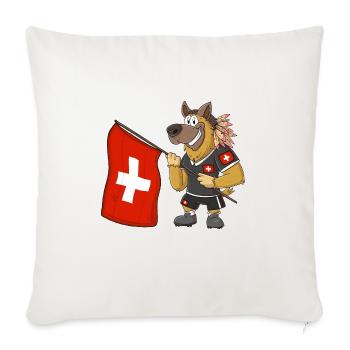 Chien rasta suisse - Housse de coussin décorative - blanc nature - Devant