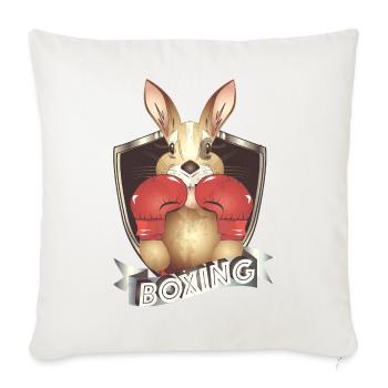 Boxing Kangaroo – Funny Boxer Design - Throw Pillow Cover 17.5” x 17.5” - natural white - Front