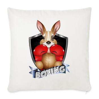 Boxing Kangaroo – Funny Boxer Design - Throw Pillow Cover 17.5” x 17.5” - natural white - Front
