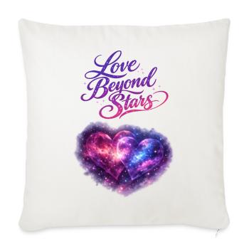 Love Beyond Stars - Throw Pillow Cover 17.5” x 17.5” - natural white - Front