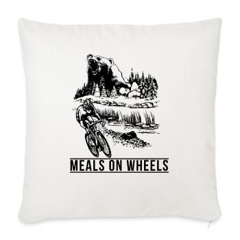 Meals on Wheels Cycling Nature Design For Mountain - Throw Pillow Cover 17.5” x 17.5” - natural white - Front