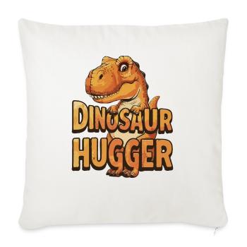 Dinosaur Hugger - Throw Pillow Cover 17.5” x 17.5” - natural white - Front
