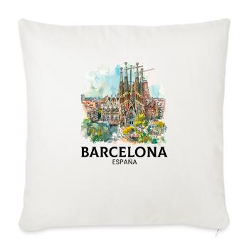 barcelona spain espana - Throw Pillow Cover 17.5” x 17.5” - natural white - Front