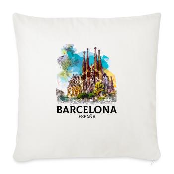 barcelona spain espana - Throw Pillow Cover 17.5” x 17.5” - natural white - Front