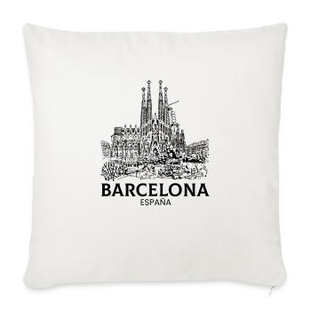 barcelona spain espana - Throw Pillow Cover 17.5” x 17.5” - natural white - Front