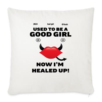 Bad girl good girl, pink lovers - Throw Pillow Cover 17.5” x 17.5” - natural white - Front