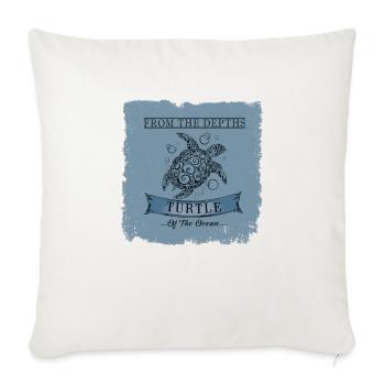 From The Depths Turtle Of the ocean - Throw Pillow Cover 17.5” x 17.5” - natural white - Front