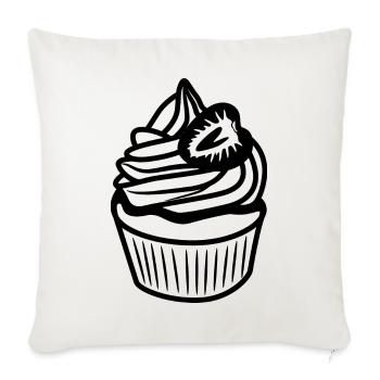 Cake - Throw Pillow Cover 17.5” x 17.5” - natural white - Front