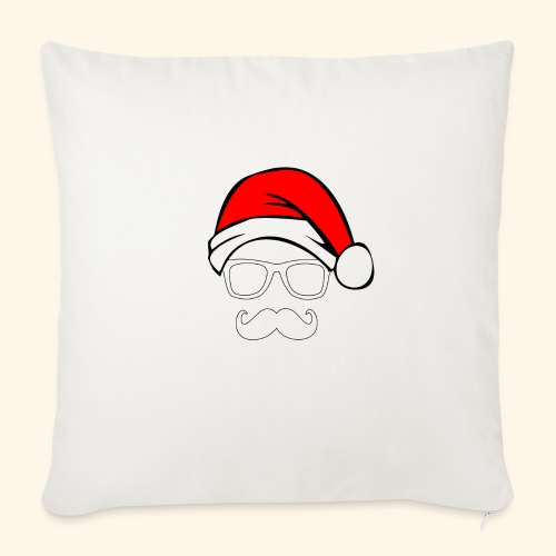 Santa with Geek and Mustache - Throw Pillow Cover 17.5” x 17.5”