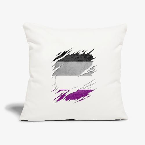 Asexual Pride Flag Ripped Reveal - Throw Pillow Cover 17.5” x 17.5”