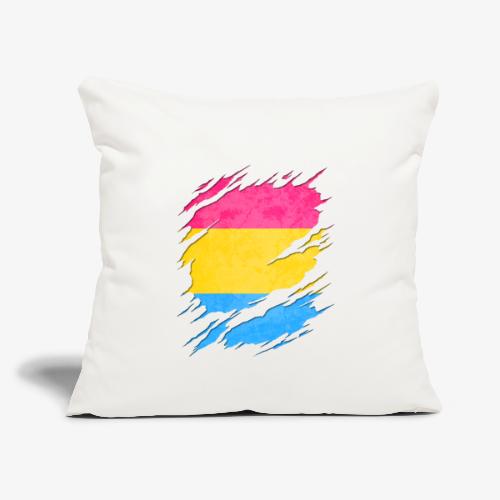 Pansexual Pride Flag Ripped Reveal - Throw Pillow Cover 17.5” x 17.5”