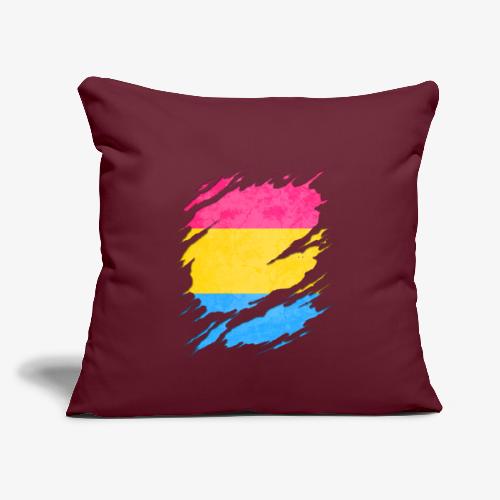 Pansexual Pride Flag Ripped Reveal - Throw Pillow Cover 17.5” x 17.5”
