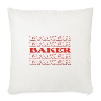 Baker Pastry Chef Bakeshop Worker Dough Puncher - Throw Pillow Cover 17.5” x 17.5” - natural white - Front